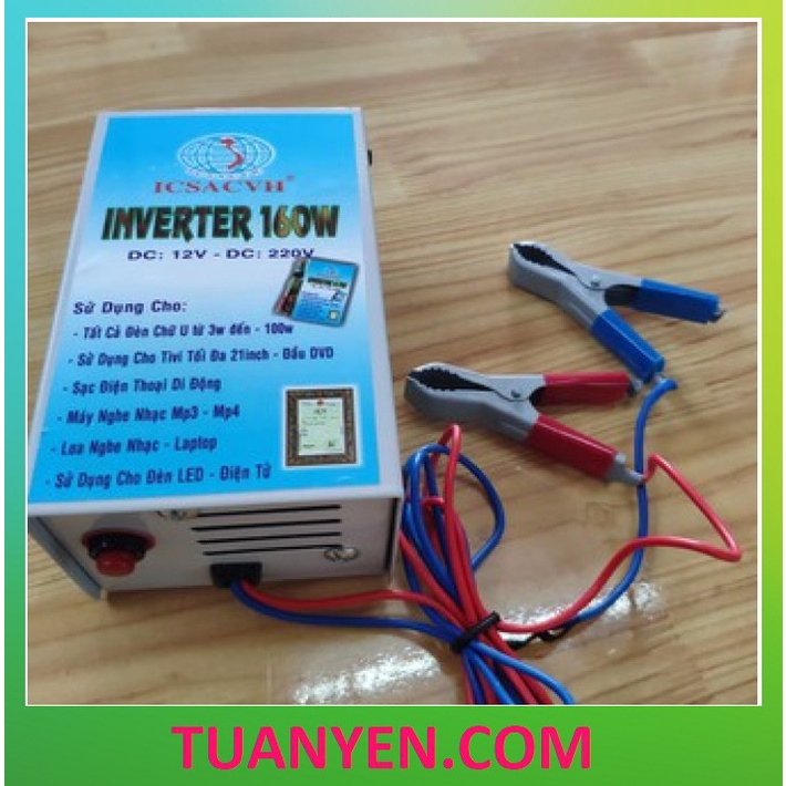 Bộ Chuyển Đổi Nguồn Inverter có Sẵn Ổ Cắm 100w, 160w, 300w