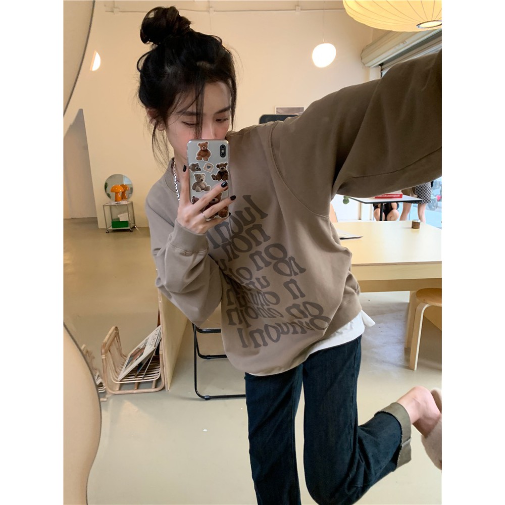 Áo sweater dài tay ulzzang nữ form rộng style phong cách Hàn Quốc SW003