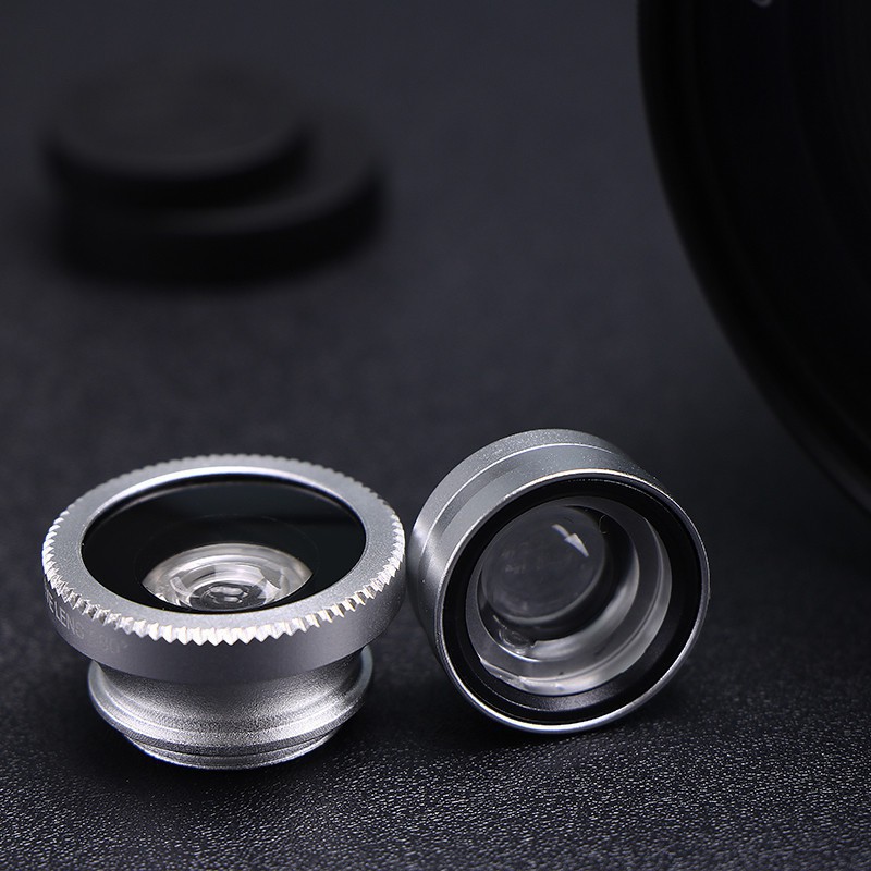 Ống kính fisheye góc rộng 3 trong 1 cho iPhone/Samsung