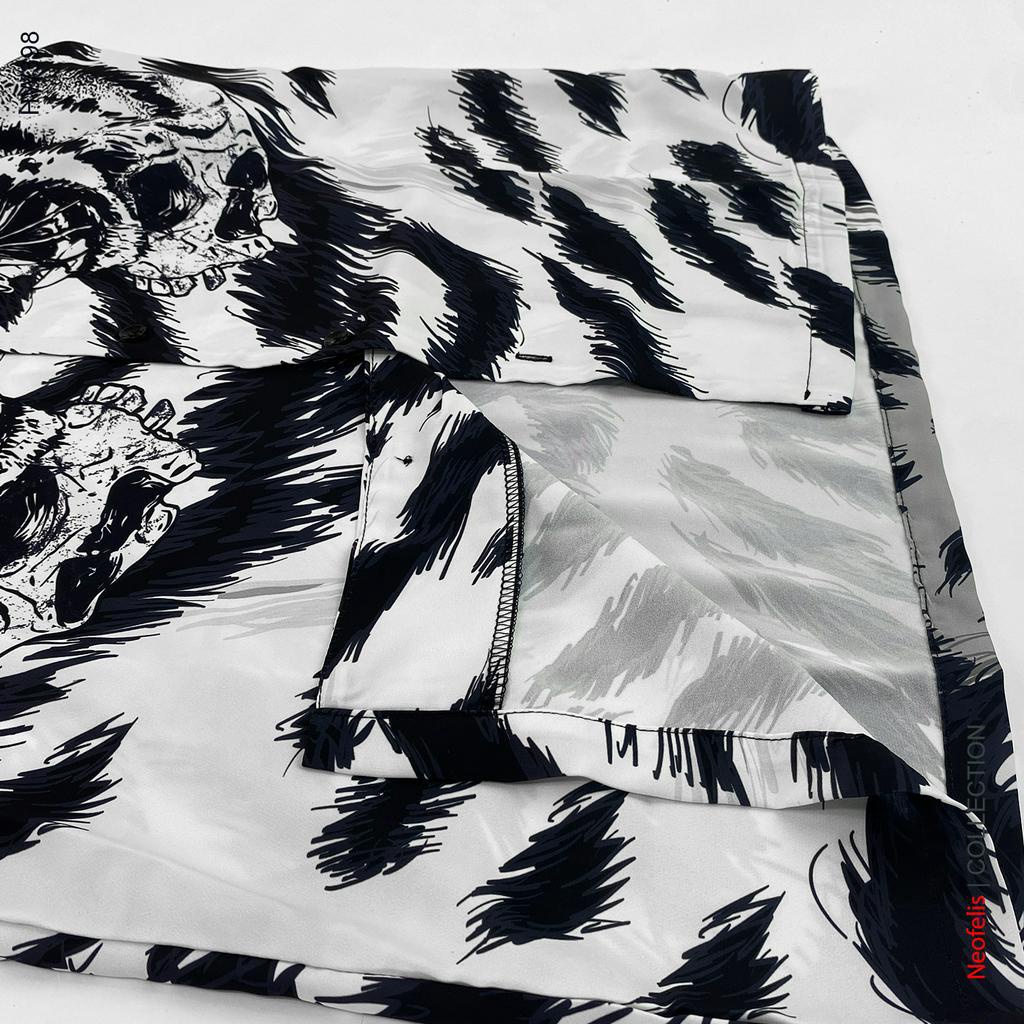 Áo Sơ Mi Nam Họa Tiết Hồ Trắng Ấn Tượng Kiểu Dáng Cổ Vest  | Neofelis - HW398