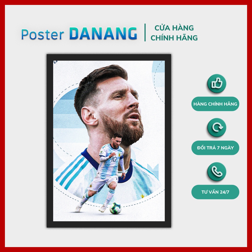 25 MẪU Khung ảnh treo tường Mặt Kính POSTER BÓNG ĐÁ MESSI BARCELONA size 24cm x 35cm - 35x45
