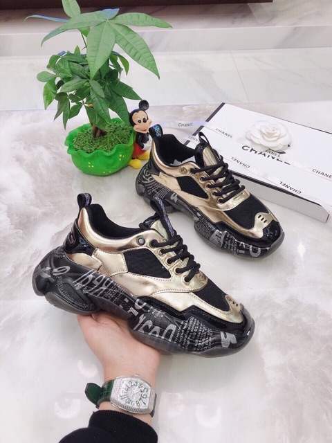 Giày thể thao nữ siêu ngầu vàng - bạc (chat trước check size)