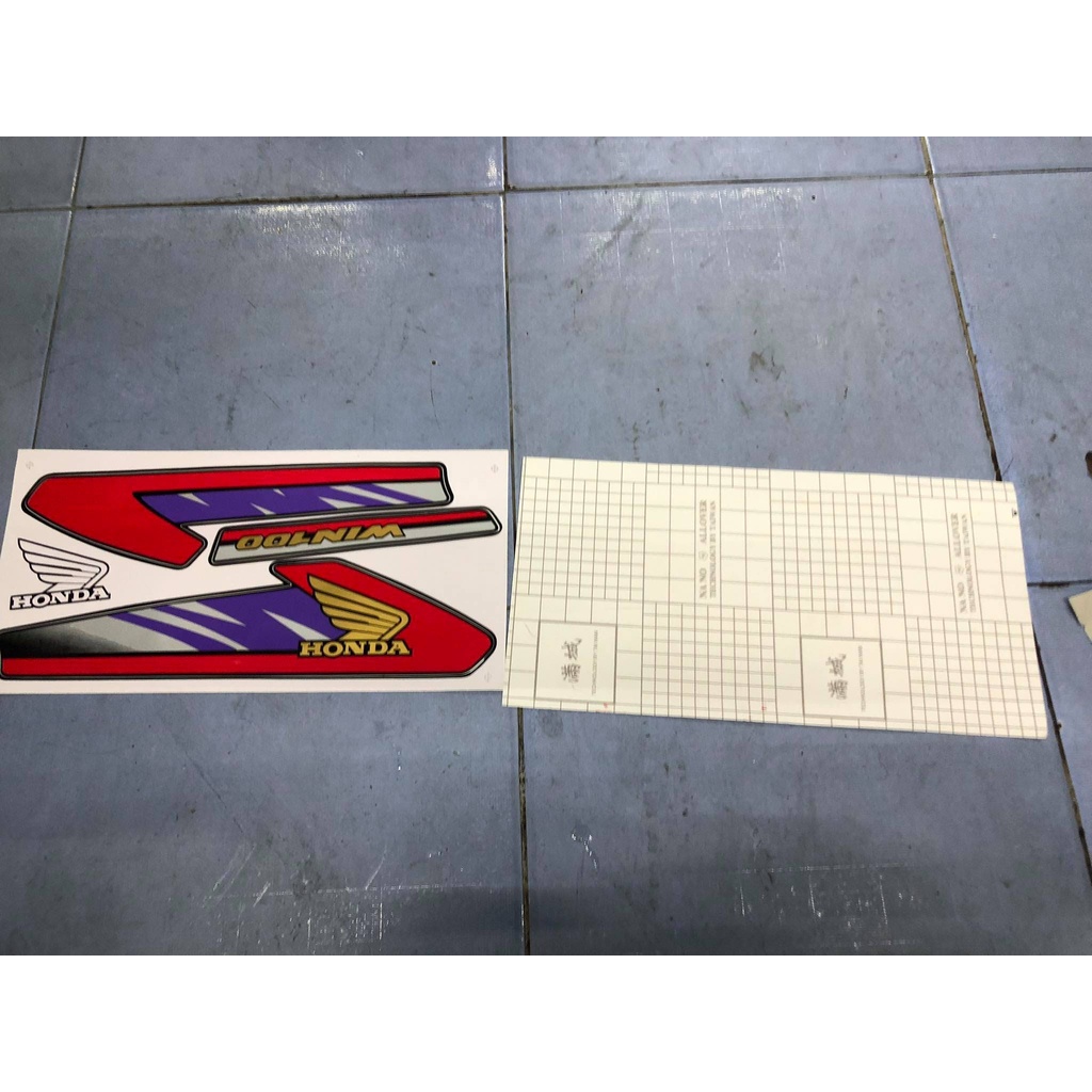 Bộ tem cho xe honda win 100-đỏ