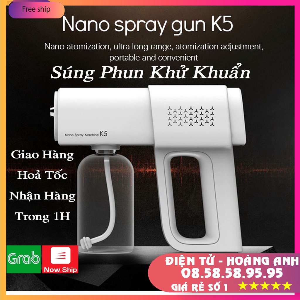 Súng Khử Khuẩn K5 Hàng Chuẩn - Khử Bắn Cồn Có Đèn UV - Khử Khuẩn Toàn Thân Và Vật Dụng - Vật Tư Cần Thiết CHo Gia Đình