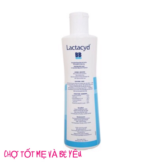 Sữa Tắm Gội Trẻ Em Lactacyd Bb Giảm Rôm Sảy &amp; Hăm Kẽ Vượt Trội 250ml