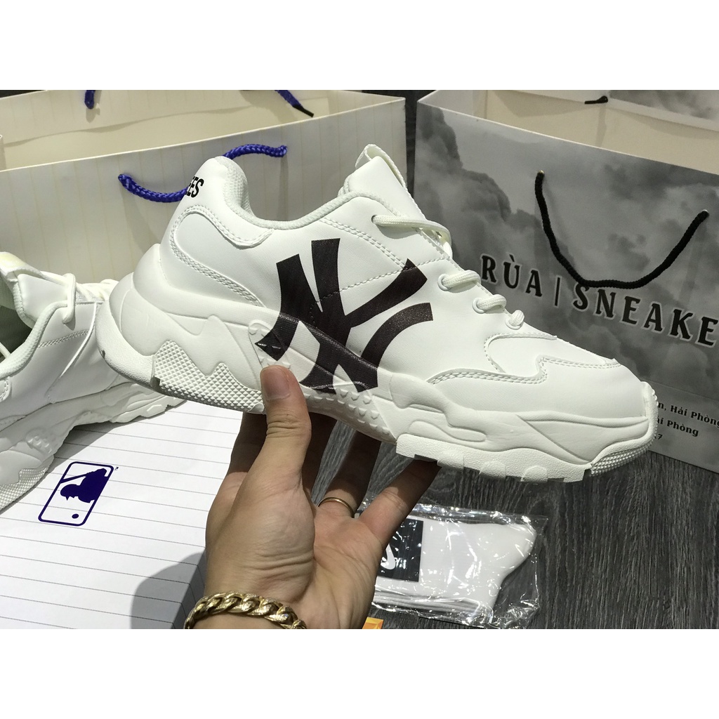 Siêu Phẩm Giày Thể Thao Sneaker M.L.B Chunky A New.York N.Y chữ đen Siêu Hot Cao Cấp Ảnh Thật + freeship + Tặng Tất