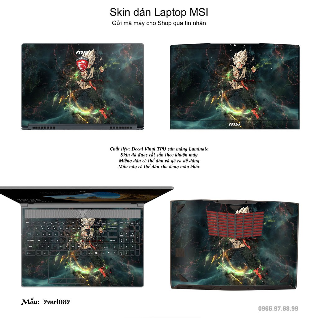 Skin dán Laptop MSI in hình Dragon Ball (inbox mã máy cho Shop)