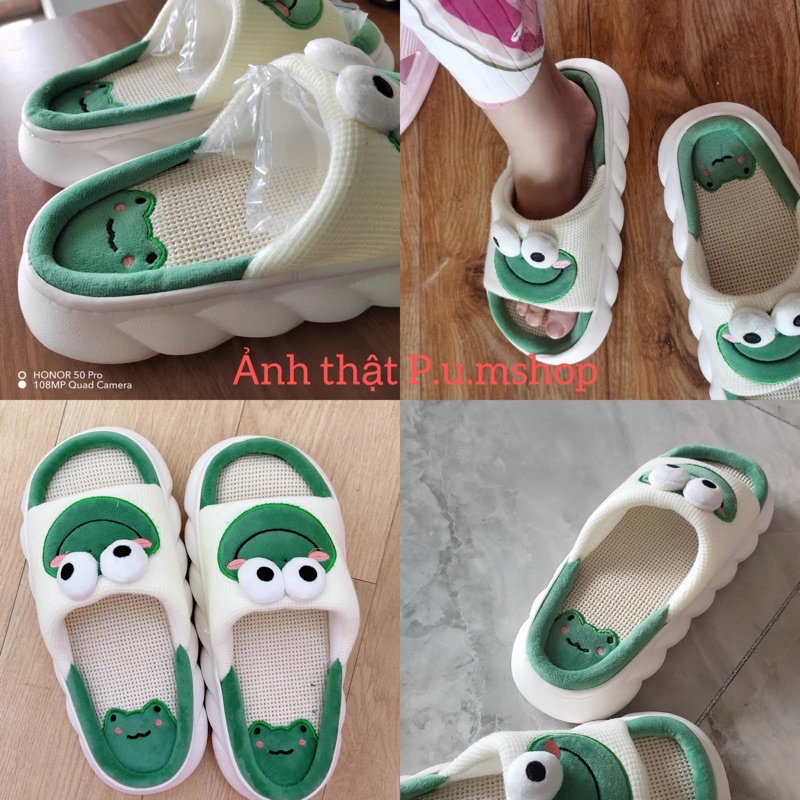 Dép bông đi trong nhà hình chú ếch xanh HOT TREND siêu êm cute ngộ nghĩnh MSP0222