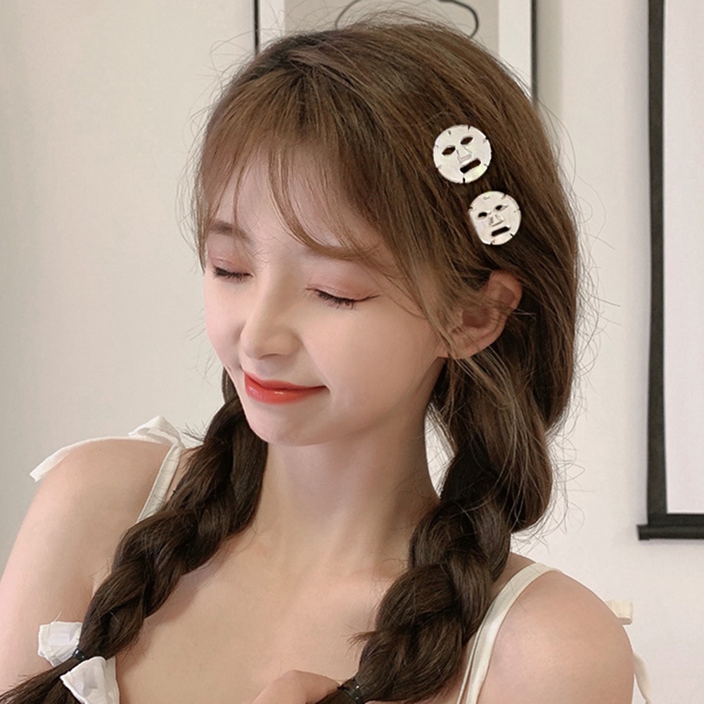 Kẹp Tóc Hình Mặt Nạ Acrylic Sáng Tạo