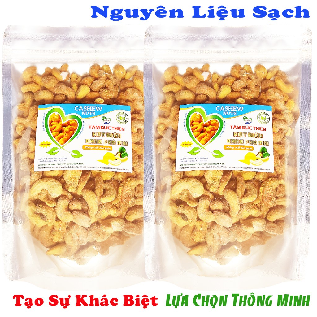 Combo 1KG Hạt Điều Rang Phô Mai[Nguyên Liệu Sạch]Tâm Đức Thiện(2 Túi x 500GR)