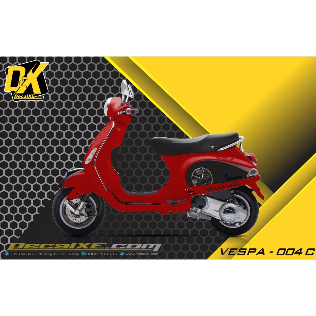 Tem dán xe VESPA LX | Chất Liệu Decal Cao Cấp Chống Nước, Bền Màu, Cắt Khuôn Sẵn Dễ Dán | VESPALX-004