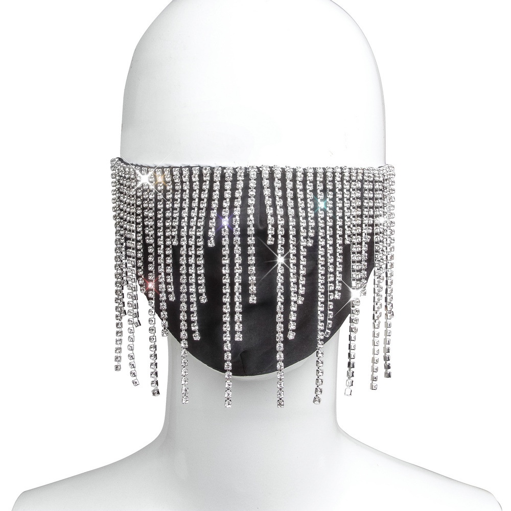 Mặt Nạ Đính Đá Phối Tua Rua Lấp Lánh Thời Trang unisex