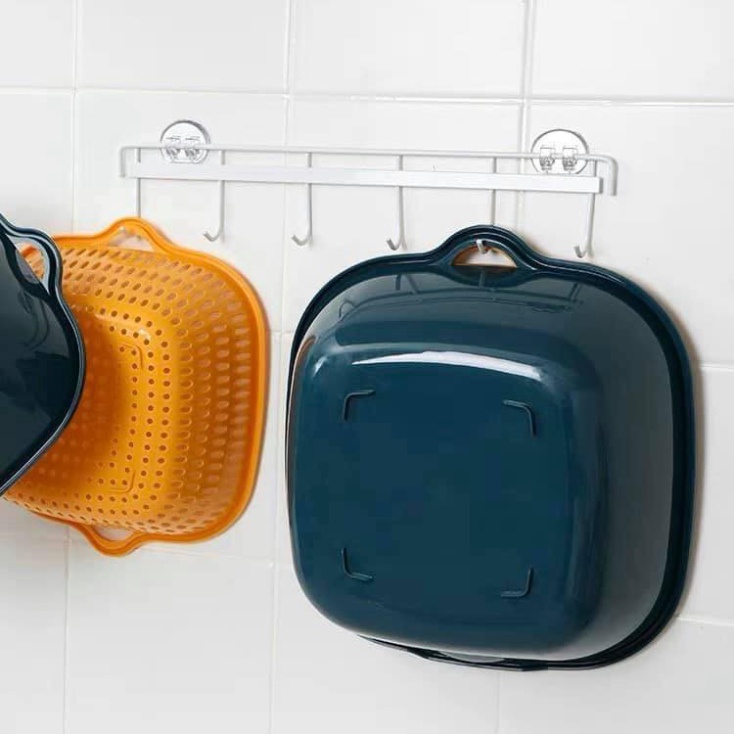 6 RỔ CHẬU RỬA ĐA NĂNG LOẠI VUÔNG DÀY DẶN.6A GIAO MÀU NGẪU NHIÊN .ĐTBX