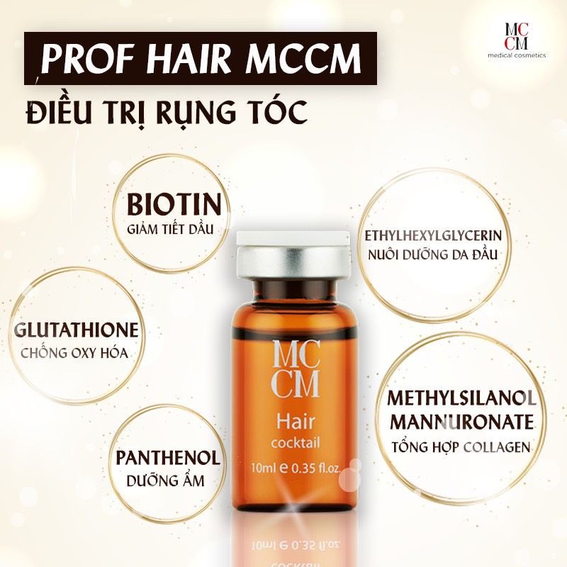 Cấy tinh chất dưỡng tóc PROF HAIR MCCM- CÔNG THỨC HỮU HIỆU TRONG Đ.IỀU TR.Ị RỤNG TÓC ( hộp 5 lọ 10ml/lọ)
