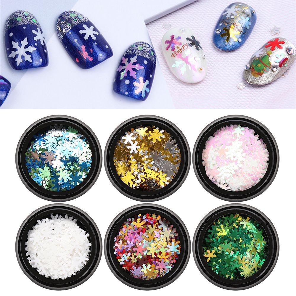 HS Set 6 Hộp Sequin Lấp Lánh Dùng Để Trang Trí Móng Nghệ Thuật