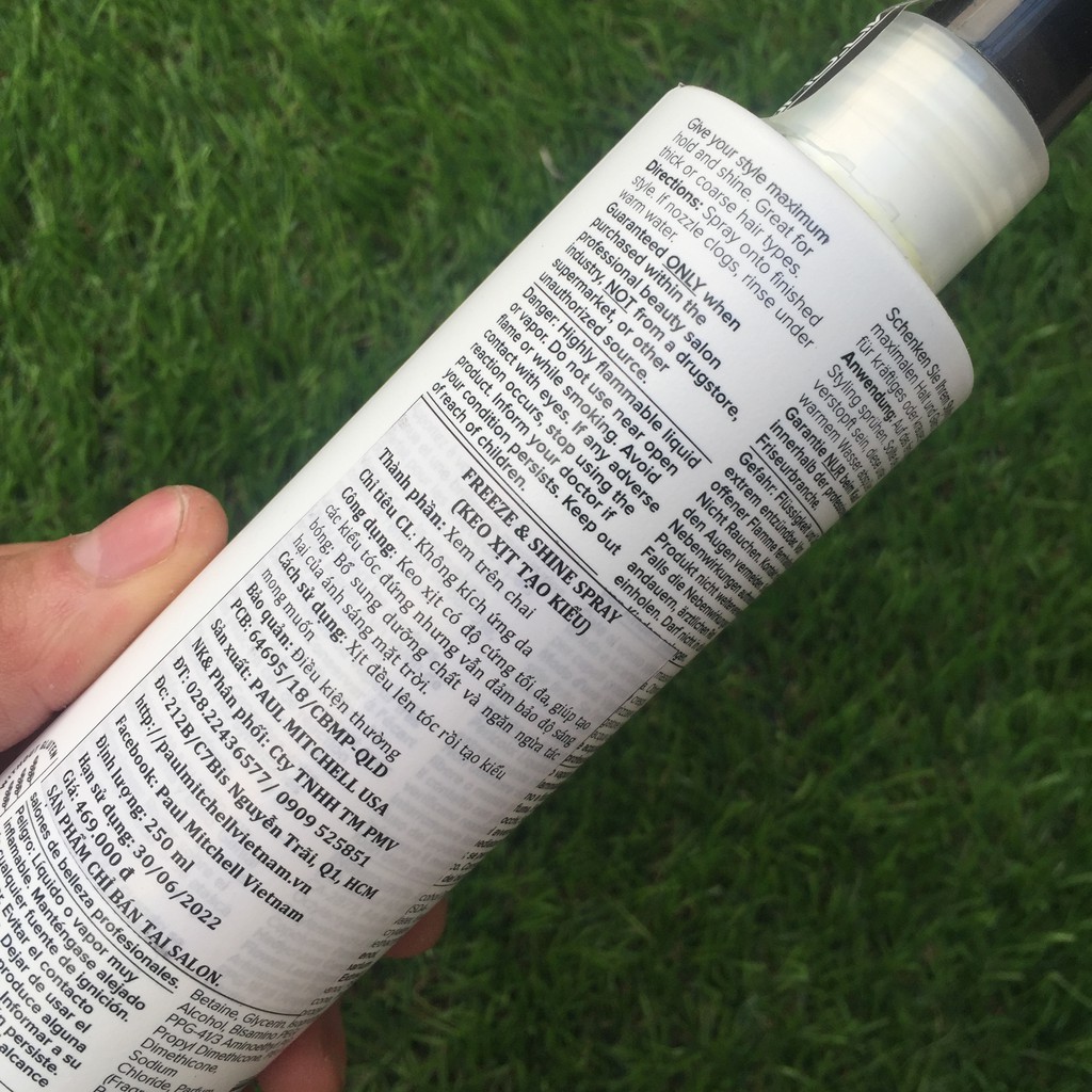 PAUL MITCHELL Keo xịt Paul Mitchell tạo kiểu cứng và sáng bóng Freeze and Shine Super Spray 250ml