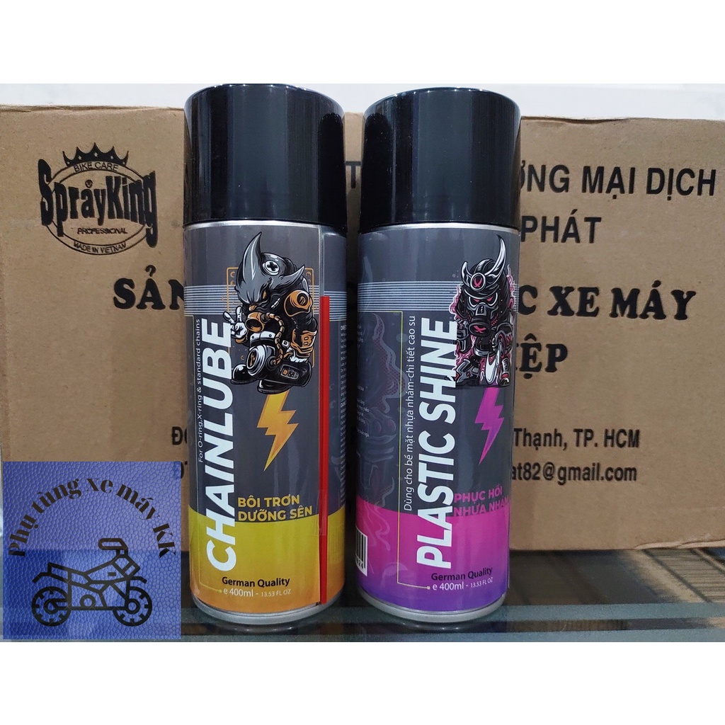 [CHÍNH HÃNG] SPRAYKING PLASTIC SHINE/CHAIN CLEAN/CHAIN LUBE:DƯỠNG BÓNG SẠCH XE - RỬA SÊN - DƯỠNG SÊN