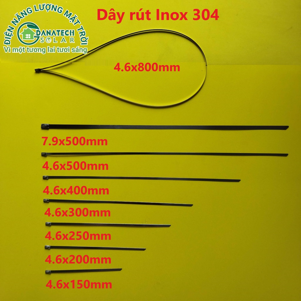 Dây rút INOX 304, dây lạt INOX 304, dây thít INOX 304 rộng 4.6mm và 7.9mm