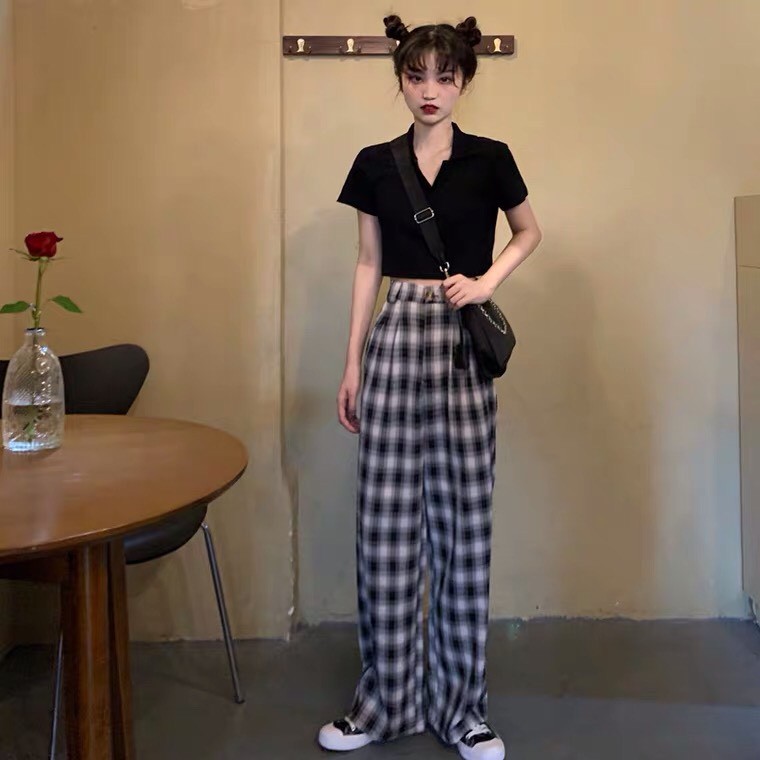 Áo croptop cổ bẻ tay ngắn kiểu cổ polo chất thun lạnh