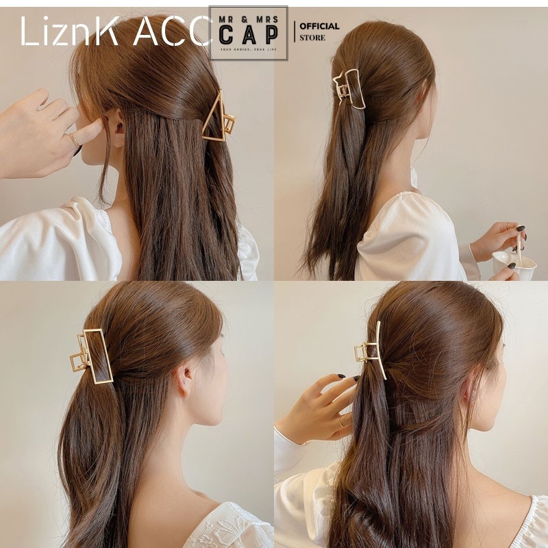 Kẹp Tóc Càng Cua Kim Loại Loại To Màu Vàng Sang Chảnh Jussy Fashion Kiểu Cào Tóc Nhiều Mẩu Vinatge Phong Cách Hàn Quốc