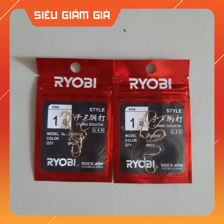 Lưỡi Câu Đơn Ryobi đủ size - ĐỒ CÂU NGỌC HẢI