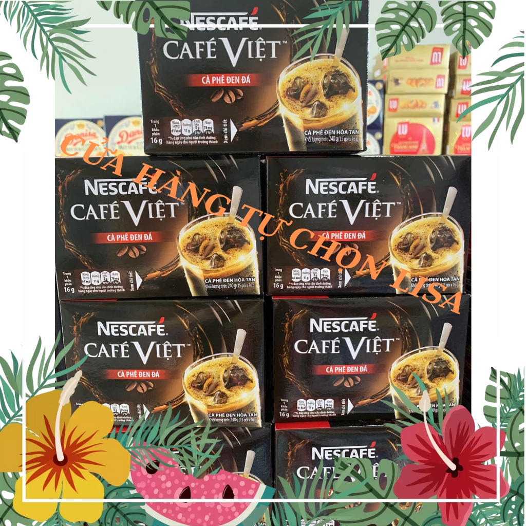 Cà phê Nescafe Việt đen hộp 15 gói x 16g