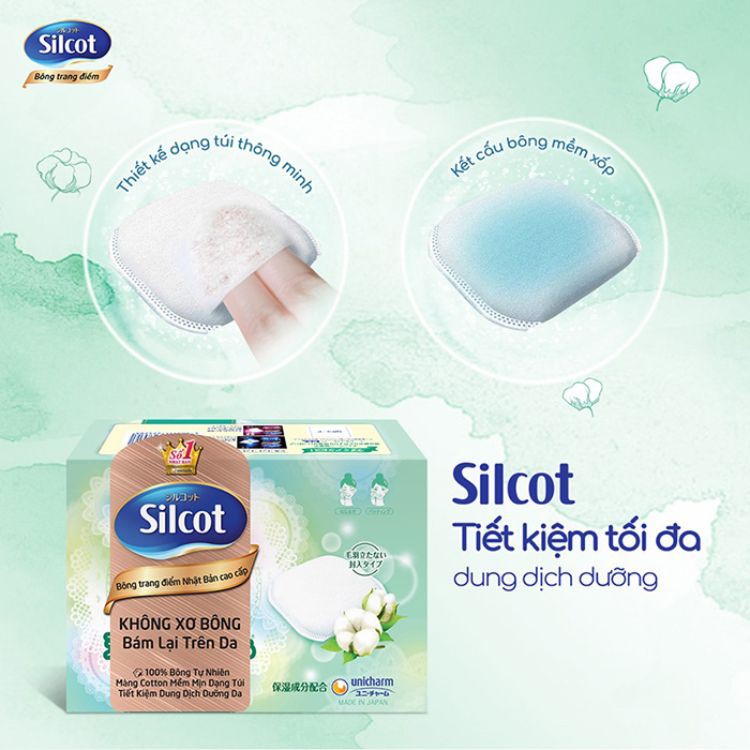 Silcot Bông Trang Điểm (Bông Tẩy Trang) Nhật Bản Cao Cấp (Hộp 66 miếng, 82 miếng)