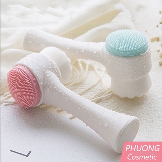Dụng Cụ Cọ Rửa Mặt 2 Đầu Cầm Tay