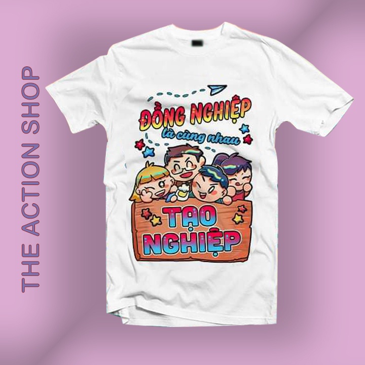 Áo thun team building, đồng phục đi biển, vải cotton 4 chiều mềm mịn có 4XL và 5XL ACS13-ACS16 Bin Action