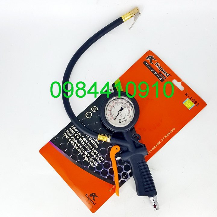 Đầu bơm xe ô tô - xe máy -đồng hồ đo lốp xe Nhật Kapusi