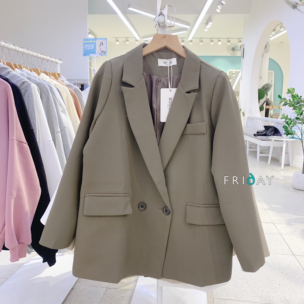 Áo khoác blazer cho nữ kiểu cổ vest 2 khuy mã B91 Friday