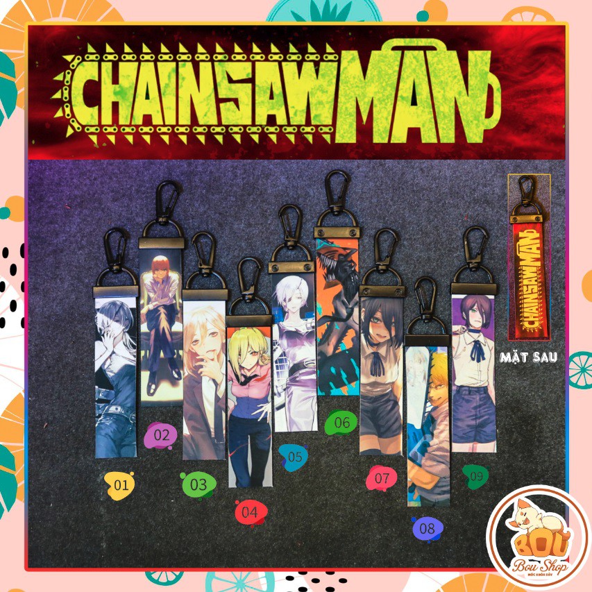 Móc khóa Dây vải Nametag Strap Chainsaw man - Thợ săn quỷ Anime theo yêu cầu