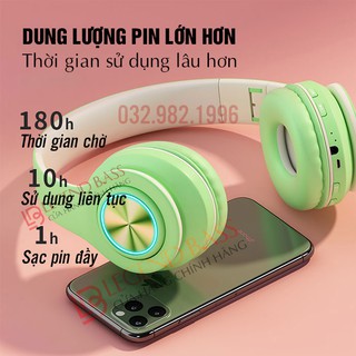Tai nghe chụp tai bluetooth không dây cao cấp B39, headphone bluetooth gaming có thể gập gọn tiện lợi âm bass mạnh mẽ