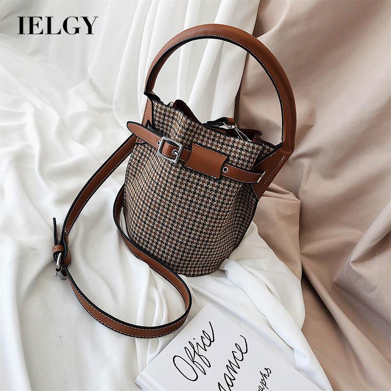 IELGY Túi đeo chéo vải len phong cách Hàn Quốc thời trang