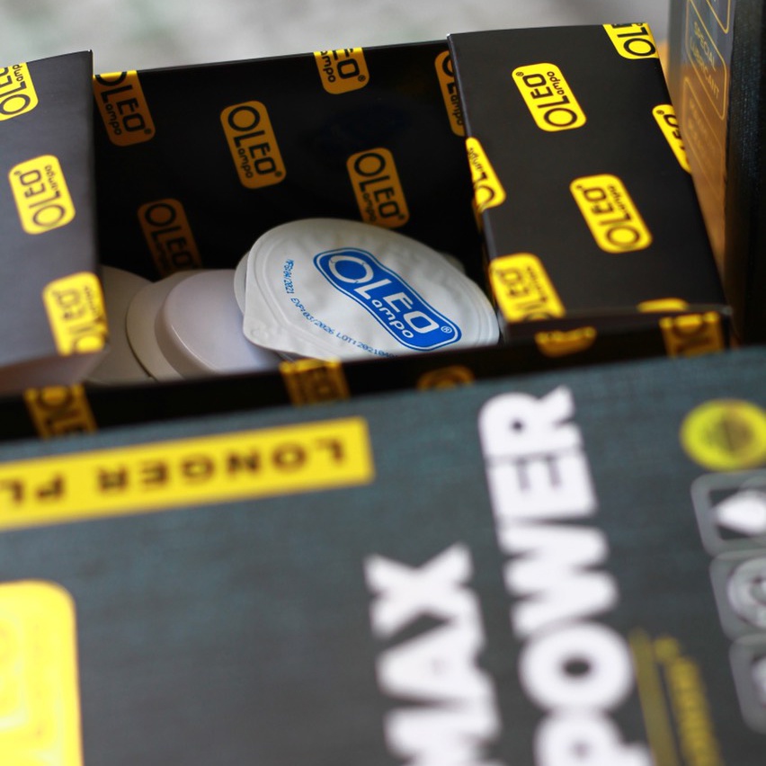 [Che tên sp] Bao Cao Su gân Gai Bi Kéo Dài Thời Gian – Delay Benzocaine 7%  OLeo Max Power 10 Cái Cao Cấp 10 Cái