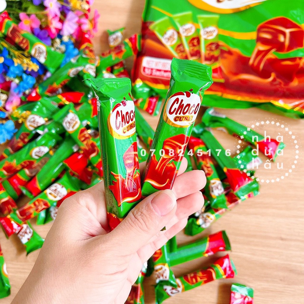 Lẻ một thanh kẹo choco cube nén Hongkong thanh gồm 5 viên 13.75g | BigBuy360 - bigbuy360.vn