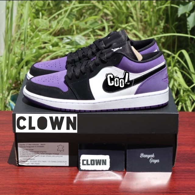 (ẢNH THẬT) Giày sneaker Jordan 1 sb tím đen thấp cổ
