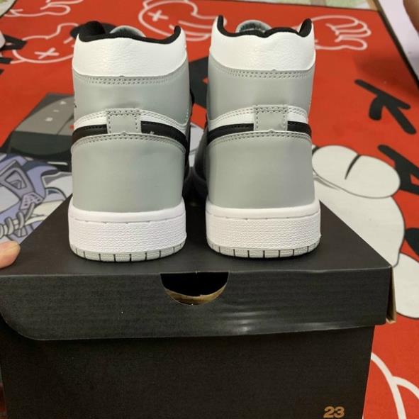 Giày Jordan Cổ Cao Nam Nữ, Giày Jor_dan JD1 High Xám Đen Hàng cao Cấp bản đẹp Full  Box bill