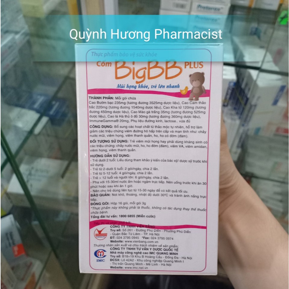 Cốm bổ BIGBB Plus - Hỗ trợ tăng sức đề kháng,giảm ốm vặt ở trẻ nhỏ.