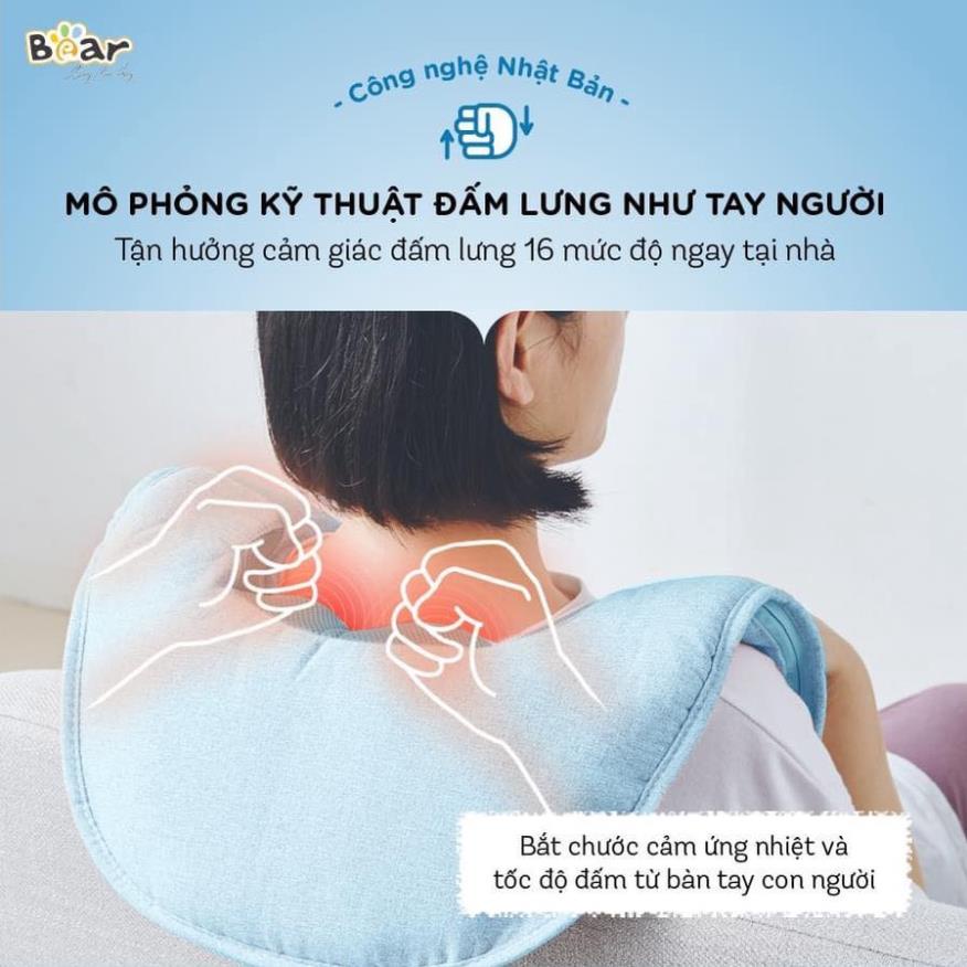 Máy Massage Vai Gáy Bear Mát Xa Đấm Lưng Làm Nóng Bằng Hồng Ngoại Cao Cấp MA-B01V1