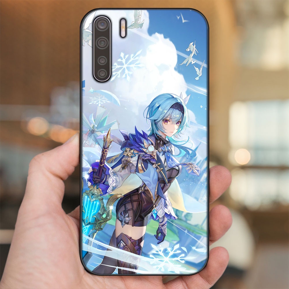 Ốp lưng Oppo A91, Reno 3 viền đen in hình Eula Genshin Impact