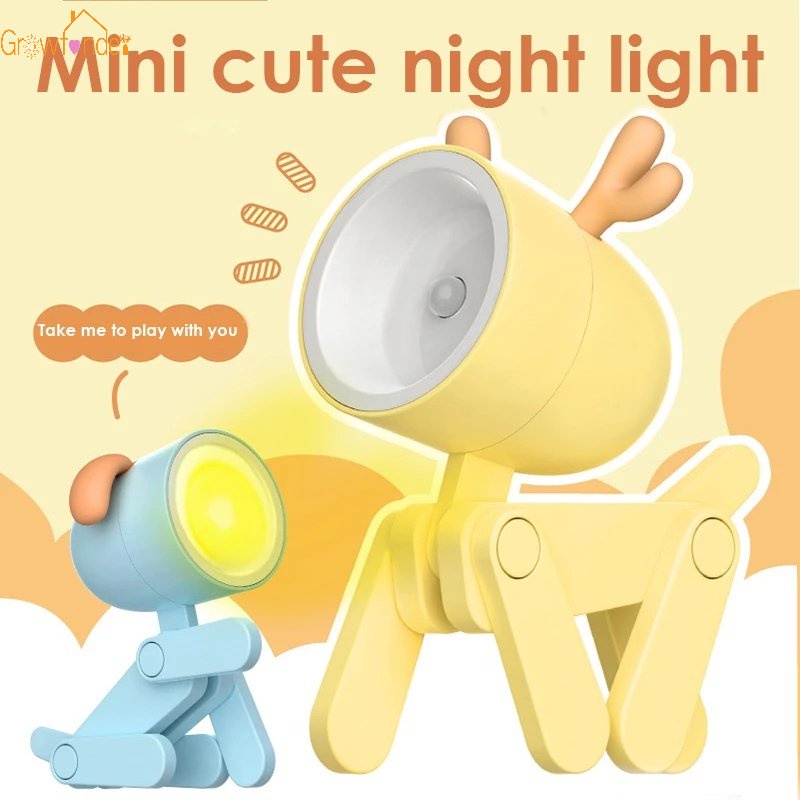 Đèn LED Ngủ Để Bàn Mini Bảo Vệ Mắt Hình Chú Hươu Dễ Thương Có Thể Gấp Gọn Trang Trí Phòng Ngủ Cho Bé