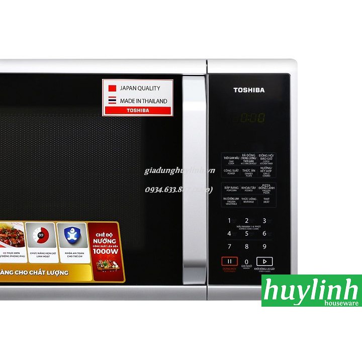 [Mã ELHAMS5 giảm 6% đơn 300K] Lò vi sóng điện tử có nướng Toshiba ER-SGS23-S1-VN - 23 lít - Thái Lan