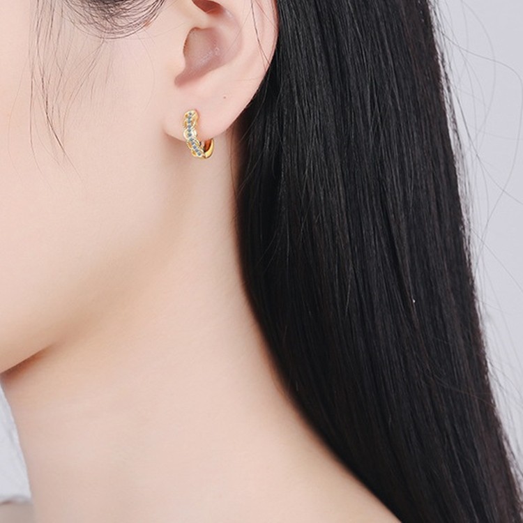 Bông tai nữ khoen tròn xinh xắn, S925 - HT286