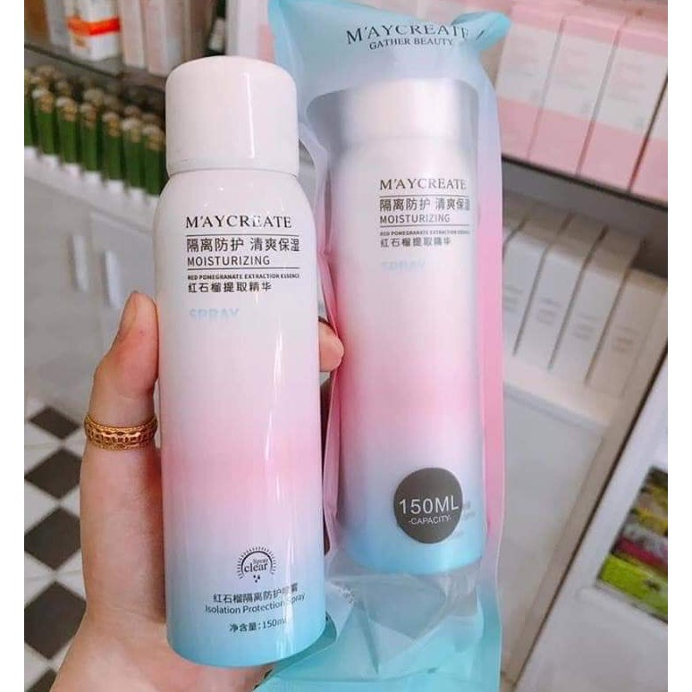 Xịt Chống Nắng Maycreate Moisturizing Spray 150ml Không thấm nước - HANZY STORE