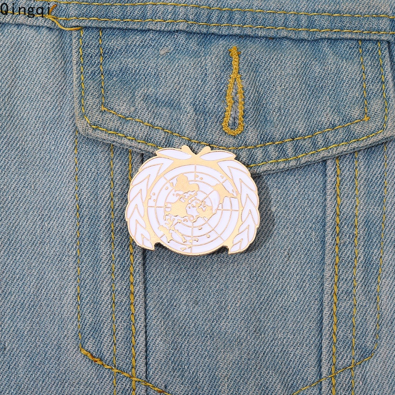 Ghim cài áo MISS ZOE phối hình trái đất và cành ô liu tráng men dễ thương