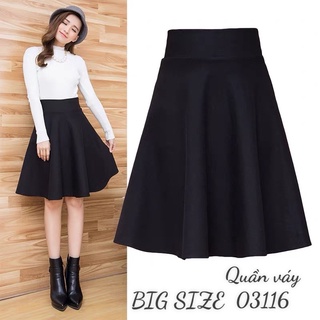Quần Giả Váy Xòe Bigsize Nữ Lưng Thun Co Giãn Cao Cấp LinhStyle, Quần Váy Thun Xòe Dài Xếp Ly Cạp Cao Nữ Bigsize 03116