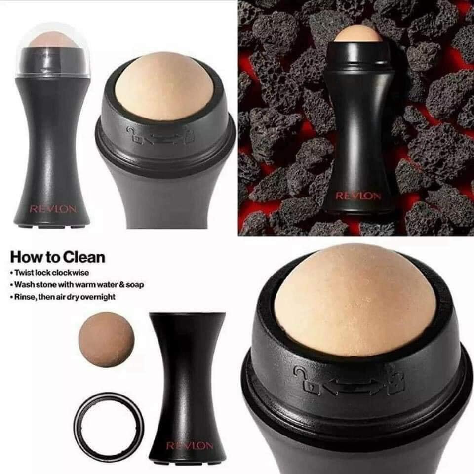 Cây Lăn Hút Dầu Revlon Oil-Absorbing Volcanic Roller Làm Từ Đá Núi Lửa Tự Nhiên tái sử dụng nhiều lần _ Mii Beauty