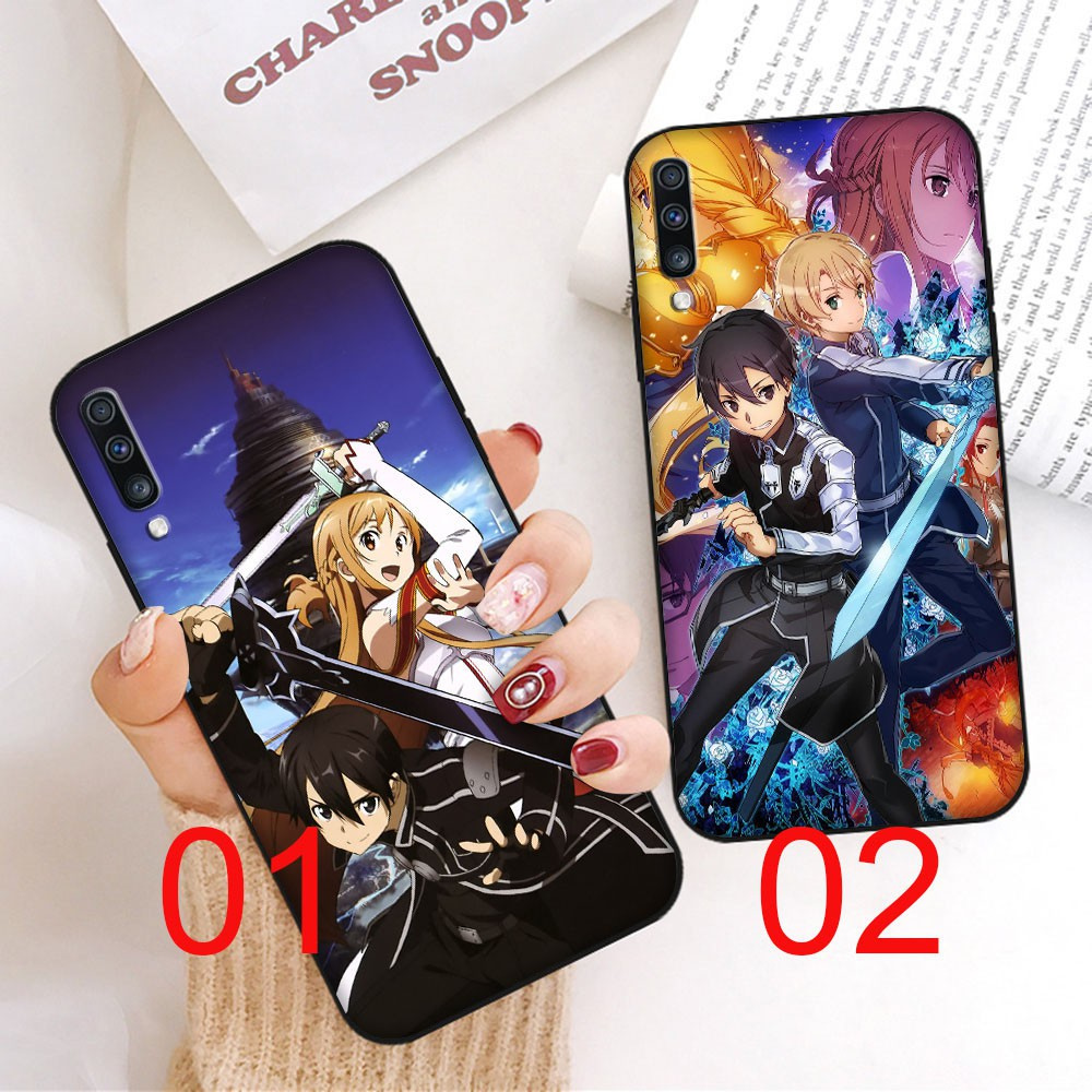 Ốp Điện Thoại Dẻo Viền Đen Họa Tiết Hoạt Hình Sword Art Online Cho Iphone 11 Pro 7 8 Plus Max Yu206