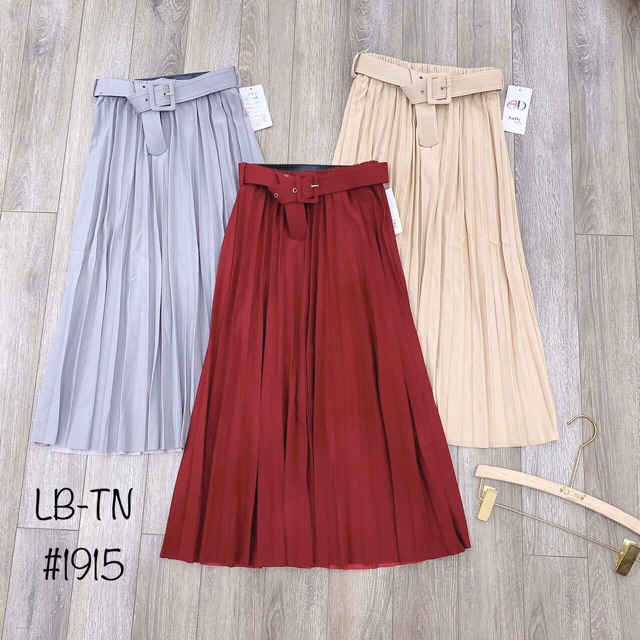 Chân váy xoè dài xếp ly kèm đai | BigBuy360 - bigbuy360.vn